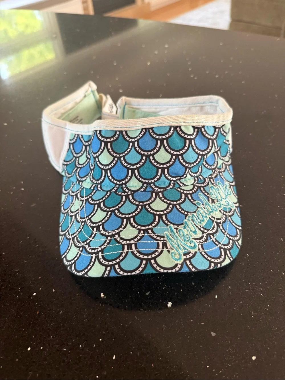 Girls' Blue Teal Patterned Mermaid Life Visor